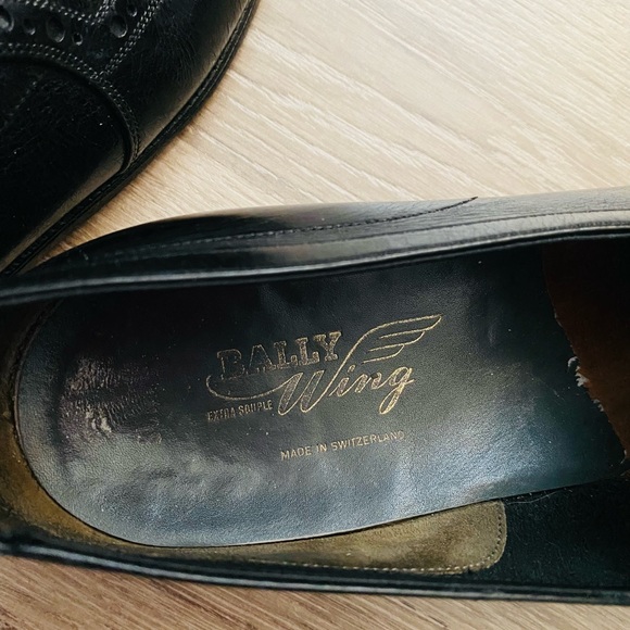 Mens Bally Wing Black Leather Loafers main image 5